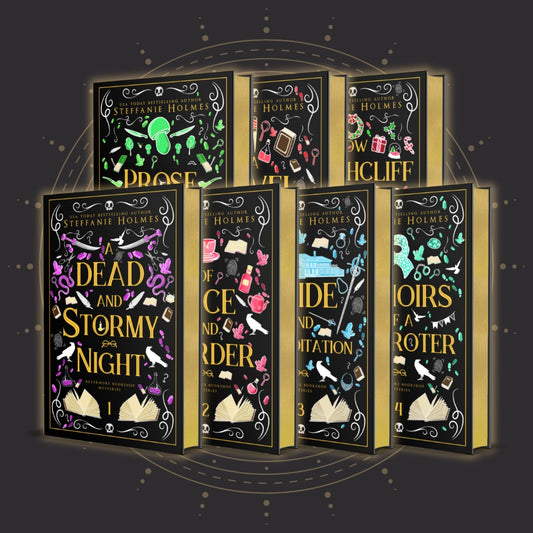 Nevermore books 1-6 and the novella hardcover luxe edition. Kooky spooky romance by Steffanie Holmes