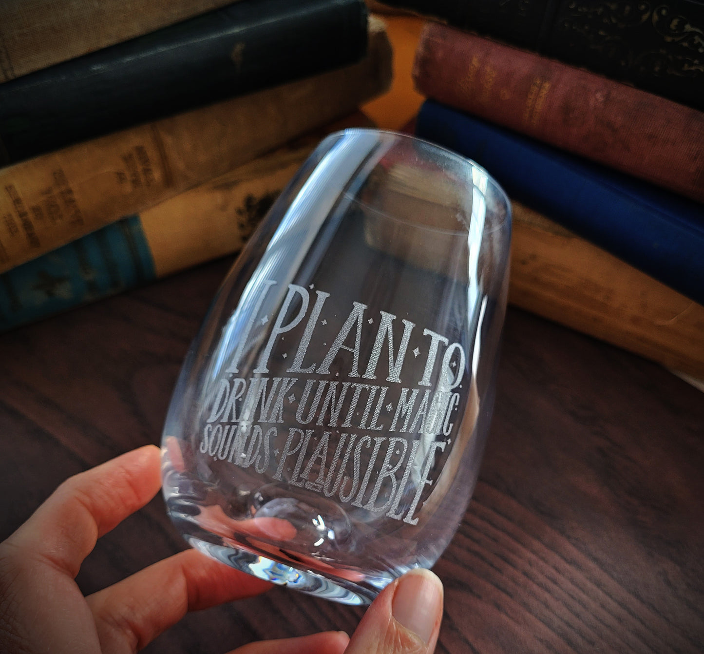 Etched Wine Glass